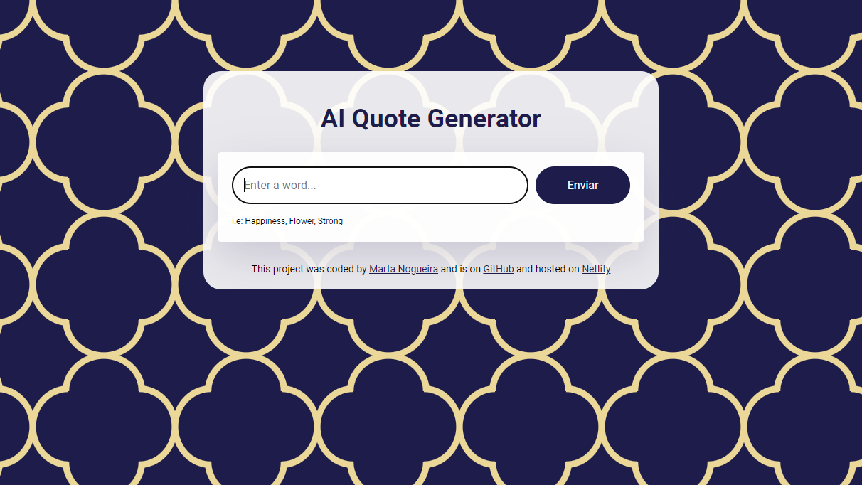 Image of the Quote Generator website