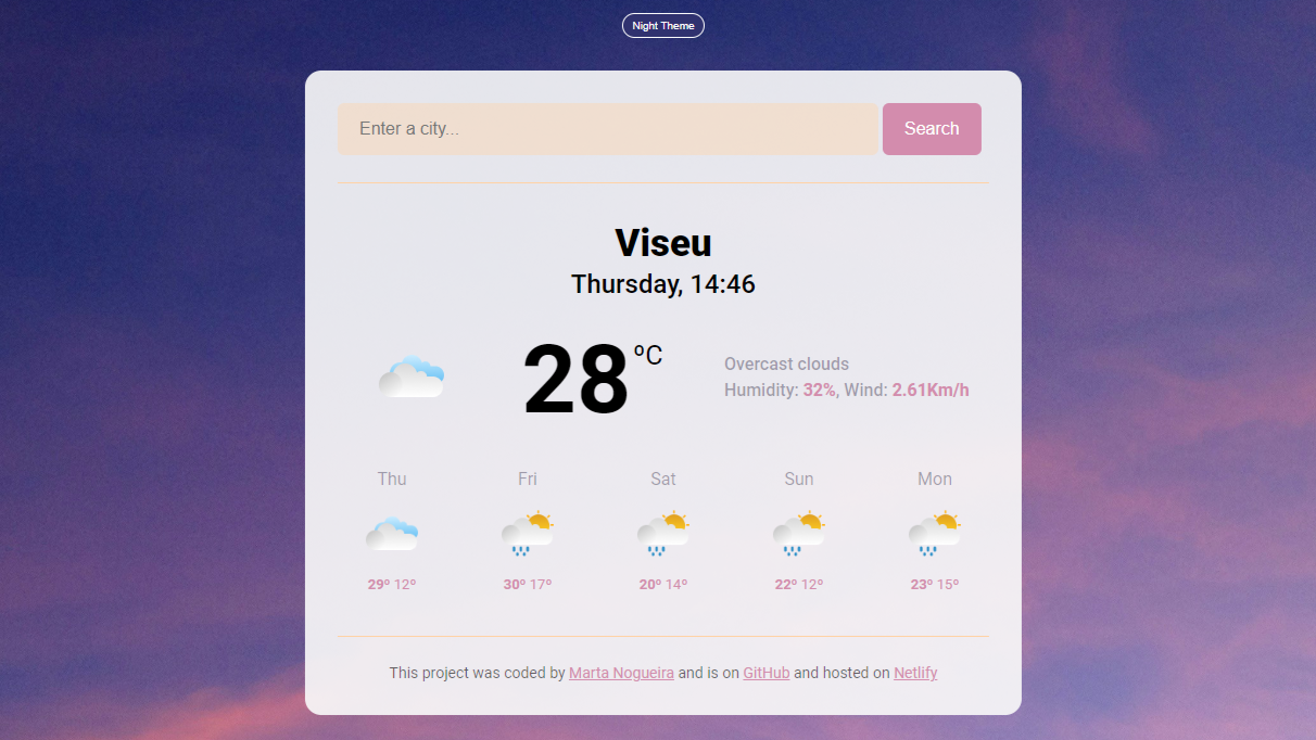 Image of the Weather website