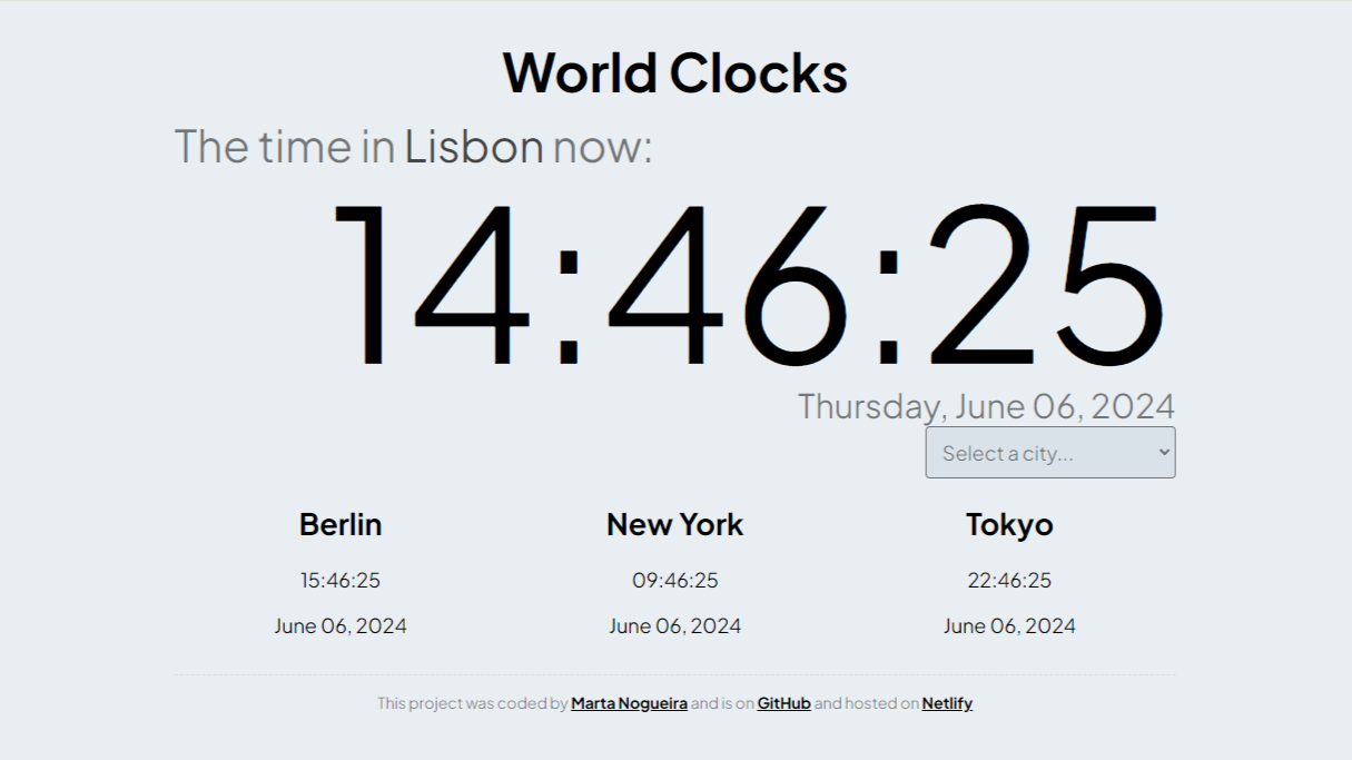 Image of the World Clock website